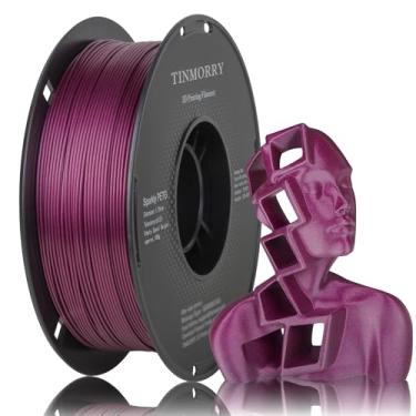 Imagem de TINMORRY Filamento PETG Sparkly 1.75, filamento de impressora 3D PETG rápido, compatível com impressora 3D Bambu FDM, carretel de 1 kg, magenta brilhante