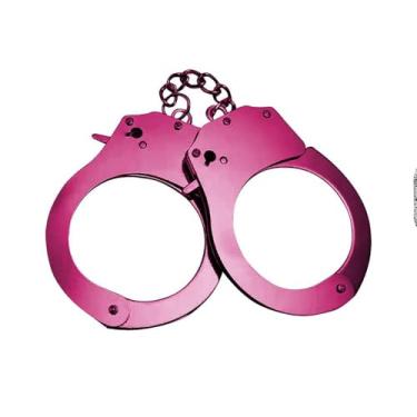 Imagem de Algemas em Metal Colorida com Chave e Trava de Segurança, 28 cm, 100g, para Casais