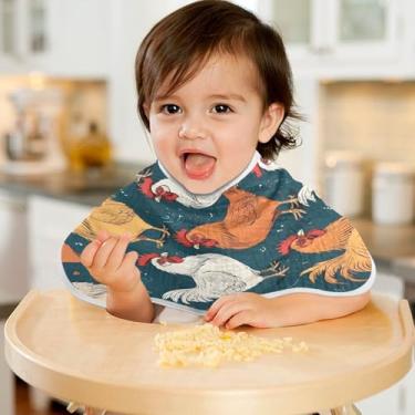 Imagem de CEBUGI Panos para Arrotar Musselina para Bebês 56 x 28 cm Toalhas de Bebê Absorventes Macias Frangos Fofos de Algodão para Bebês Meninos e Meninas 1 Pacote