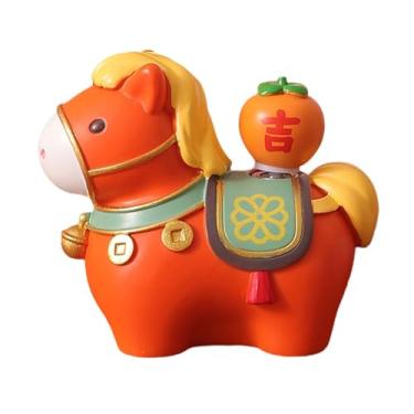 Imagem de Ｂｅｓｇａ Enfeite de Cavalo Moderno para Decoração de Mesa, Escultura em Resina, Estátua de Cavalo para Festas, Decoração de Escritório e Casa, Laranja