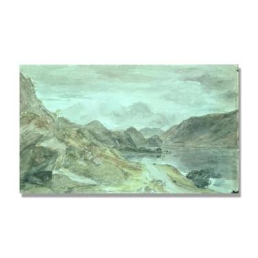 Imagem de NHLDZYH Impressão em tela estilo John Constable, (pôr do sol de verão 2), painel de tela de paisagem romântica, decoração de parede com tema de natureza para quarto ou escritório. 50 x 85 cm. Somente