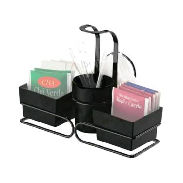 Imagem de Porta Sachê Mexedor Guardanapos Café Adoçante Preto Fosco 2247PT - Future