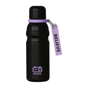 Imagem de AFXGUSD Garrafa de água em aço Inoxidável com Vedação a Vácuo, Tampa E Isolamento de Parede Dupla, à Prova de Vazamentos, Ideal para Uso Diário, Viagens E Tra, Preto, Tamanho real