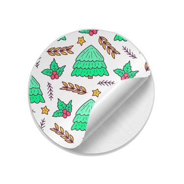 Imagem de Adesivos Redondos Natalinos 25 Unidades Estampa Doodle Manual - Tamanho 85x85cm