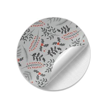 Imagem de Adesivos Redondos Natalinos 25 Unidades Com Padrão Lindo Desenho - Tamanho 30x30cm