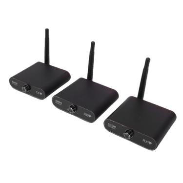 Imagem de Fabater Transmissor e Receptor de áudio Sem Fio de 2,4 Ghz, Kit Adaptador de Som Sem Fio HiFi Com 2 Receptores para Alto-falante, Distância de 100 M de Atraso Zero