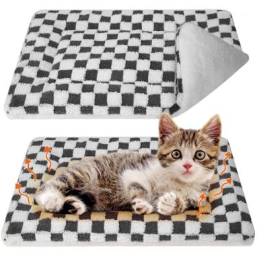 Imagem de VitalCozy Pacote com 2 tapetes autoaquecidos para gatos, cama reversível, lavável na máquina, reflete o calor corporal, quente, térmico, para gatos selvagens e ambientes internos (cinza escuro, 53 x