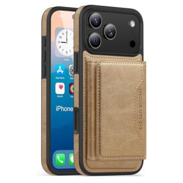 Imagem de LYJSMGZ Capa carteira para iPhone 17 Pro Max/Air/17 Pro/17, flip de couro, com bloqueio de RFID, compartimentos para cartões, proteção militar, capa interna de proteção total, metálico, 17 Air