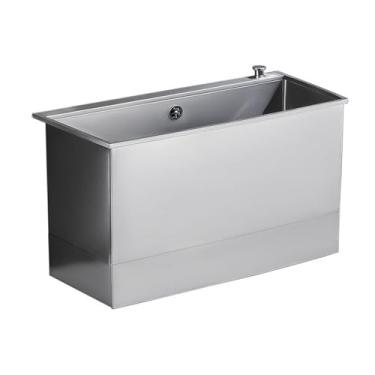 Imagem de Bacia de serviço de esfregão de aço inoxidável, balde de esfregão de banheira utilitária, pia de lavanderia, pia de aço inoxidável para aprofundamento de grande capacidade, pia de esfregão de piso