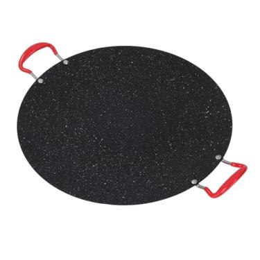 Imagem de TOPINCN Panela Coreana para Grelhar, Assadeira Redonda para Churrasco Com Revestimento Antiaderente e Alça de Silicone para Churrasco de Acampamento Ao Ar Livre, Frigideira de Ferro (S)