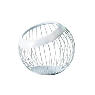 Imagem de fruteira cesta Tigela de frutas de ferro forjado para domésticos frutas lanches e cesta de armazenamento de vegetais cesta de frutas para sala de estar bancada(WHITE)