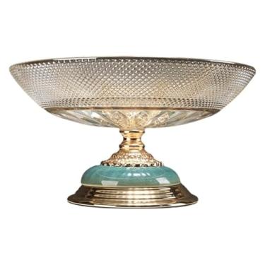 Imagem de WYNSJDBB Tigelas de frutas e vegetais cesta de frutas e legumes cesta de frutas retrô tigela de frutas de vidro cerâmica metal tigela de frutas grande capacidade cestas de salada de legumes