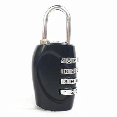 Imagem de Yinhing Cadeado de Segurança de Liga de Zinco Com Fechadura de Combinação de 4 Dígitos Com Estrutura Mecânica para Mochilas, Malas, Gavetas, Sacos de Viagem (Preta)