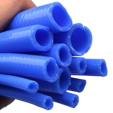 Imagem de Mangueira Trançada De Silicone De Camada Dupla De Qualidade Alimentar Azul - Comprimento De 1/2/5m, ID4-ID19mm, -40℃ A 300℃ Tubo Flexível De Alta Pressão Para Água Potável E Vapor(1M,ID14mm x OD21mm)
