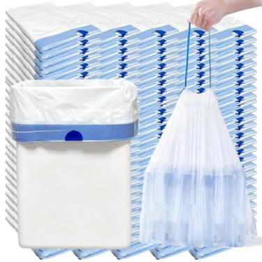 Imagem de Saco de lixo com cordão ultra espesso, 3 rolos, sacos de lixo de grande capacidade, feitos de polietileno de alta densidade, resistente a perfurações, resistente a rasgos, à prova de vazamento, 50 x