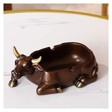 Imagem de Cinzeiro com dois sulcos para colocar cigarros cinzeiro de resina de grande capacidade cinzeiro criativo para sala de estar e escritório cinzeiros (cor: D) (C)