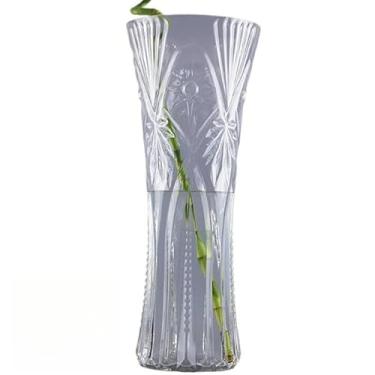 Imagem de Vaso Decorativo de Vidro 23cm Jarro Flores Plantas Lapidado Estrela