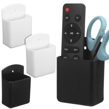 Imagem de Operitacx Conjunto de 4 Suportes de Parede para Controle Remoto, Porta-canetas Autoadesivo para Tv, Ar Condicionado E Outros Controles Remotos, Ideal para Casa, Escritório E