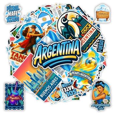 Imagem de BETANAS Pacote com 100 adesivos da Argentina, adesivos à prova d'água de vinil de cultura de viagem, Buenos Aires, tango, companheiro, decalques de futebol para capacete, para-choque, carro, garrafa