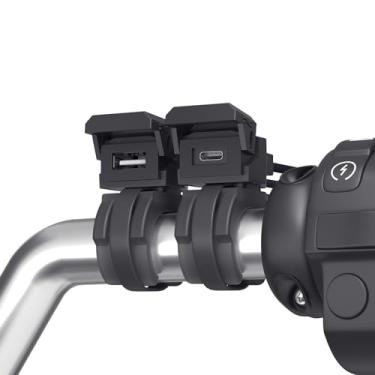 Imagem de KIMISS Adaptador de Energia para Motocicleta 30w USB-C 18w USB-A Portas Atv Trike Guiador Montado Tomada Telefones Tablets Dispositivos Gps