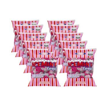 Imagem de BALA ICEMINT, Sabor Cereja, Santa Fé, Kit Com 10 Pacotes, 600g