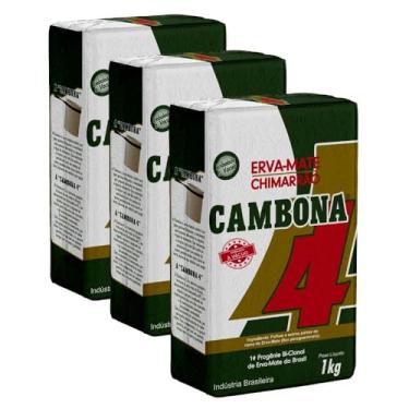 Imagem de Barão de Cotegipe, Kit 3 Erva mate Chimarrão Cambona 4 Suave 80% folhas e 20% palitos 1kg vácuo Barão de Cotegipe