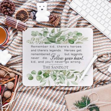 Imagem de Tapete de mouse inspirador de eucalipto, presente motivacional para meninos, mouse pads para casa, escritório, dormitório, laptop, computador, acessórios de mesa, suprimentos, 21 x 19 cm