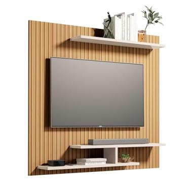 Imagem de Painel Osiris para TV 32 polegadas com Nichos e Prateleira. (Ripado/Off)