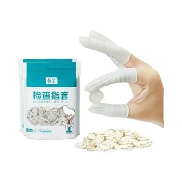 Imagem de Protetores De Dedo Descartáveis De Borracha Natural Antiderrapantes E 