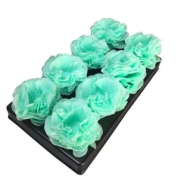 Imagem de Forminhas para Doces Finos em Formato de Flor 40 Unidades | Duas Camadas de Pétalas | Base 3cm para Bombom | Ideal para Casamentos, Festas, Aniversários e Batizados (Verde Água)