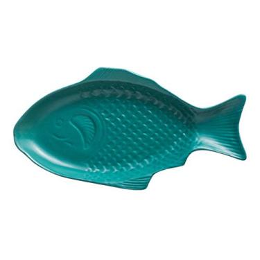 Imagem de Prato de cerâmica Prato em forma de peixe Prato de peixe Prato de porcelana Travessa decorativa para lanches Prato de armazenamento para cozinha doméstica Vermelho