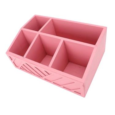 Imagem de Aqur2020 Organizador de Armazenamento de Saquinhos de chá de Madeira Com Divisórias, Bandeja Multifuncional para Cápsulas de café e Copos de, Design Minimalista para Bancada de (Rosa)