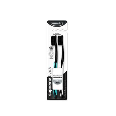 Imagem de Escova de Dentes Supreme Black 2un  Macia, Premium e Confortável Power