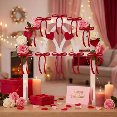 Imagem de LOYIM 24 peças de decorações de laços de árvore de Natal de crochê elegantes enfeites de arco de Natal 12 x 17 cm, decorações de guirlanda de Natal vintage pré-amarradas para guirlanda de árvore de