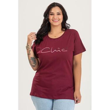Imagem de T-shirt Feminina Plus Size em Malha Algodão c/ Estampa "TREND SETTER C