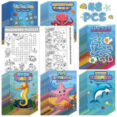 Imagem de Livros de atividades Hungdao Mini para crianças, 48 unidades de animai