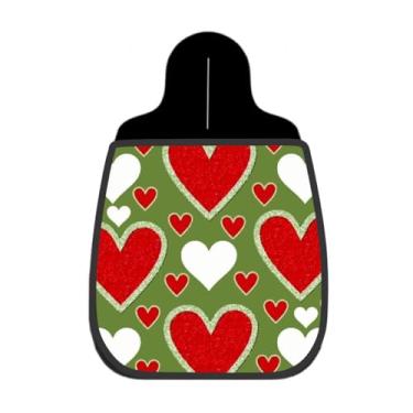 Imagem de Lixeira De Carro Organizador Lixinhocar Corações Brilho Fundo Verde