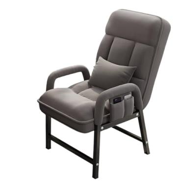 Imagem de Cadeira de escritório ergonômica de pano ajustável para recepção, reunião e sala de espera lateral mesa de casa (cinza)