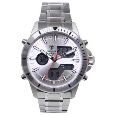 Imagem de Relógio Masculino de Aço Tuguir AnaDigi Infinity GCS-1269 Prata-Masculino