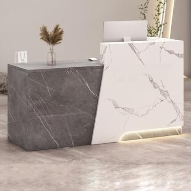 Imagem de Mesa de recepção, balcão de recepção, mesa de recepção de salão, mesa de recepção em pé, recepção pequena, balcão de loja, mesa de recepção em forma de L, caixa e balcão de recepção com balcão