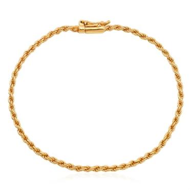 Imagem de Pulseira Masculina De Moeda Antiga Banhado A Ouro 18k - Elo Baiano 2mm (21CM)