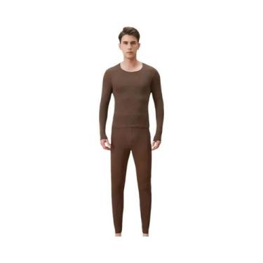 Imagem de Conjunto De Roupa Térmica Masculina Ultrafina Heattech Com Ácido Hialu