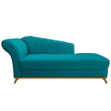 Imagem de Diva Recamier Vanessa 160cm Lado Direito Suede Cor Azul Turquesa