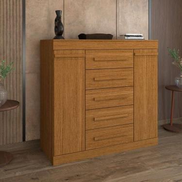 Imagem de Cômoda Divino 2 Portas 5 Gavetas 100% Mdf Cinamomo - Panorama Móveis
