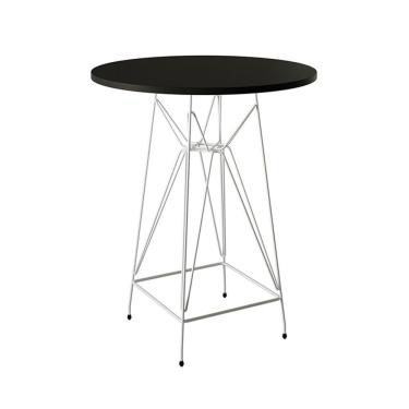 Imagem de Mesa Bistrô Alta 60Cm Preta Base Ferro Branco Cor: Preto