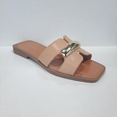 Imagem de Rasteira Moda Feminina Bottero 38303 Couro - Bege, 37