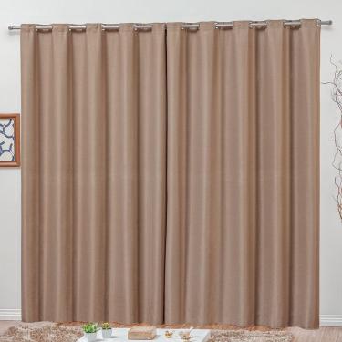 Imagem de Cortina 3 Metros Blackout Cortaluz Mr 100% Poliéster - Avelã
