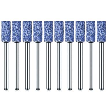 Imagem de Kit 10 Ponta Montada 5Mm Azul Haste 3Mm Para Micro Retífica