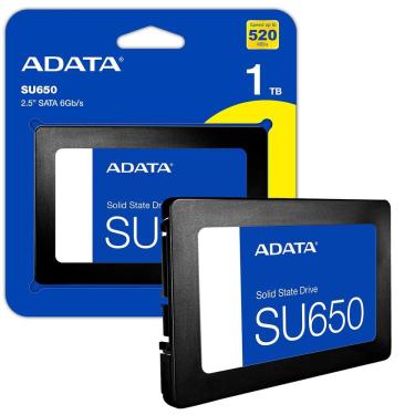 Imagem de SSD ADATA Ultimate SU650 1TB, SATA III 6Gb/s, 2,5", Leitura Até 520MB/s, Gravação Até 450MB/s - ASU650SS-1TT-R