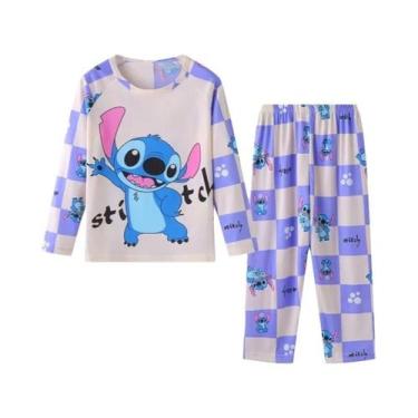 Imagem de Conjunto de Pijamas Disney Stitch Infantil - Roupa de Dormir Fofa para